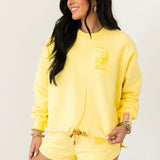 Yellow Tonal QOS Logo Tie Sweatshirt | Queen Of Sparkles