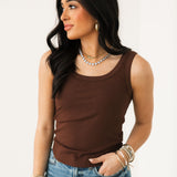Ribbed Tank Top | Espresso