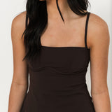 Courtside Cutie Mini Dress | Espresso