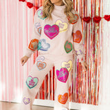 Pale Pink Multi Positive Hearts Sweatshirt | Queen Of Sparkles