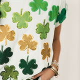 Light Green Rhinestone Shamrock Tee | Queen Of Sparkles