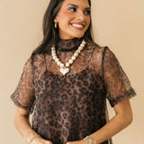 Sheer Overlay Midi Dress | Leopard