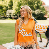 Licensed Tennessee 'Go Vols' Feather Bottom Tank Sweater | Queen Of Sparkles