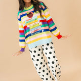 Multi Stripe School Books & Apple Sweater | Queen Of Sparkles