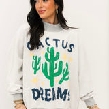 'Cactus Dreams' Mock Neck Sweatshirt