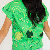 Green Groovy Shamrock Tee | Queen Of Sparkles