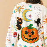 Ivory Halloween Icon Button Up Cardigan | Queen Of Sparkles