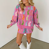 Purple Multi Easter Bunny Short | Queen Of Sparkles