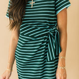 Bayside Stripe Tie Waist Dress | Green