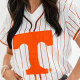 Licensed White & Orange Stripe Tennessee Tee | Queen Of Sparkles