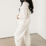 Polka Dot Hoodie | Ivory & Black