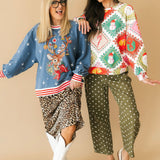 Blue Ornament Reindeer Sweatshirt | Queen Of Sparkles X Lexi Jade's