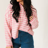 Piper Stripe Cardigan | Bubblegum