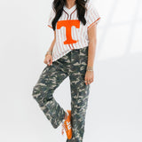 Licensed White & Orange Stripe Tennessee Tee | Queen Of Sparkles