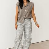 Good Luck Printed Barrel Jeans | Snake Combo