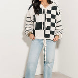 Multi Checker Hooded Sweater