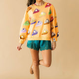 Peach Multi Pies Sweatshirt | Queen Of Sparkles