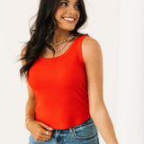 Ribbed Tank Top | Red