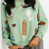 Seafoam Scattered Italy Icons Sweatshirt | Queen Of Sparkles