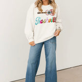 Light Beige 'Nashville' City Icon Sweatshirt | Queen Of Sparkles