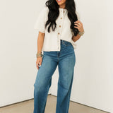 Far Out High Rise Wide Leg Jeans | New Indigo