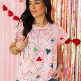Light Pink Groovy Heart Tee | Queen Of Sparkles