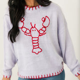 Knit Lobster Sweater | Lavender