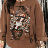 Brown Queen Of Coffee Sweatshirt | Queen Of Sparkles