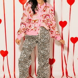 Pink Love Letters Button Up Cardigan | Queen Of Sparkles