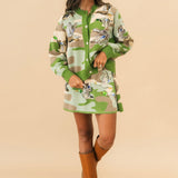 Green Camo Ducks Flying Button Up Cardigan | Queen Of Sparkles