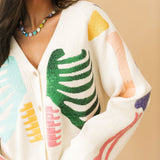 Ivory Multi Skeleton Button Up Cardigan | Queen Of Sparkles