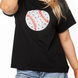 Black Flower Baseball Tee | Queen Of Sparkles