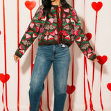 Brown Multi Strawberry Tie Up Sweater | Queen Of Sparkles