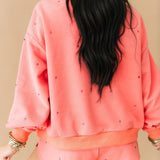 Coral Tonal QOS Card Sweatshirt | Queen Of Sparkles