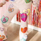 Pale Pink Multi Positive Hearts Sweatshirt | Queen Of Sparkles