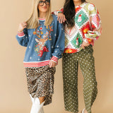 Blue Ornament Reindeer Sweatshirt | Queen Of Sparkles X Lexi Jade's