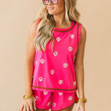 Hot Pink Rhinestone Active Tank | Queen Of Sparkles