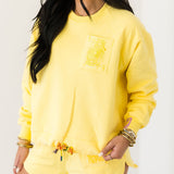 Yellow Tonal QOS Logo Tie Sweatshirt | Queen Of Sparkles