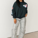 Good Luck Printed Barrel Jeans | Snake Combo