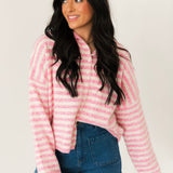 Piper Stripe Cardigan | Bubblegum