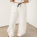 Polka Dot Joggers | Ivory & Black
