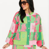 Licensed Pink & Green Colorblock Glinda & Elphaba Profile Skirt | Queen Of Sparkles