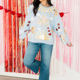 Light Blue Cupid In The Sky Sweatshirt | Queen Of Sparkles