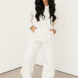 Polka Dot Hoodie | Ivory & Black