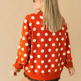 Orange Polka Dot Pumpkin Sweater | Queen Of Sparkles