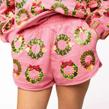 Hot Pink Multi Wreaths Short | Queen Of Sparkles
