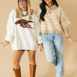 Wild As Me Zebra Sweater | Sand