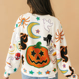 Ivory Halloween Icon Button Up Cardigan | Queen Of Sparkles