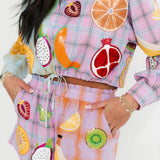 Colorblock Plaid Fruit Short | Queen Of Sparkles