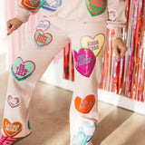 Pale Pink Multi Positive Hearts Sweatshirt | Queen Of Sparkles